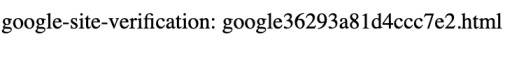 Google Serach Console HTML file example